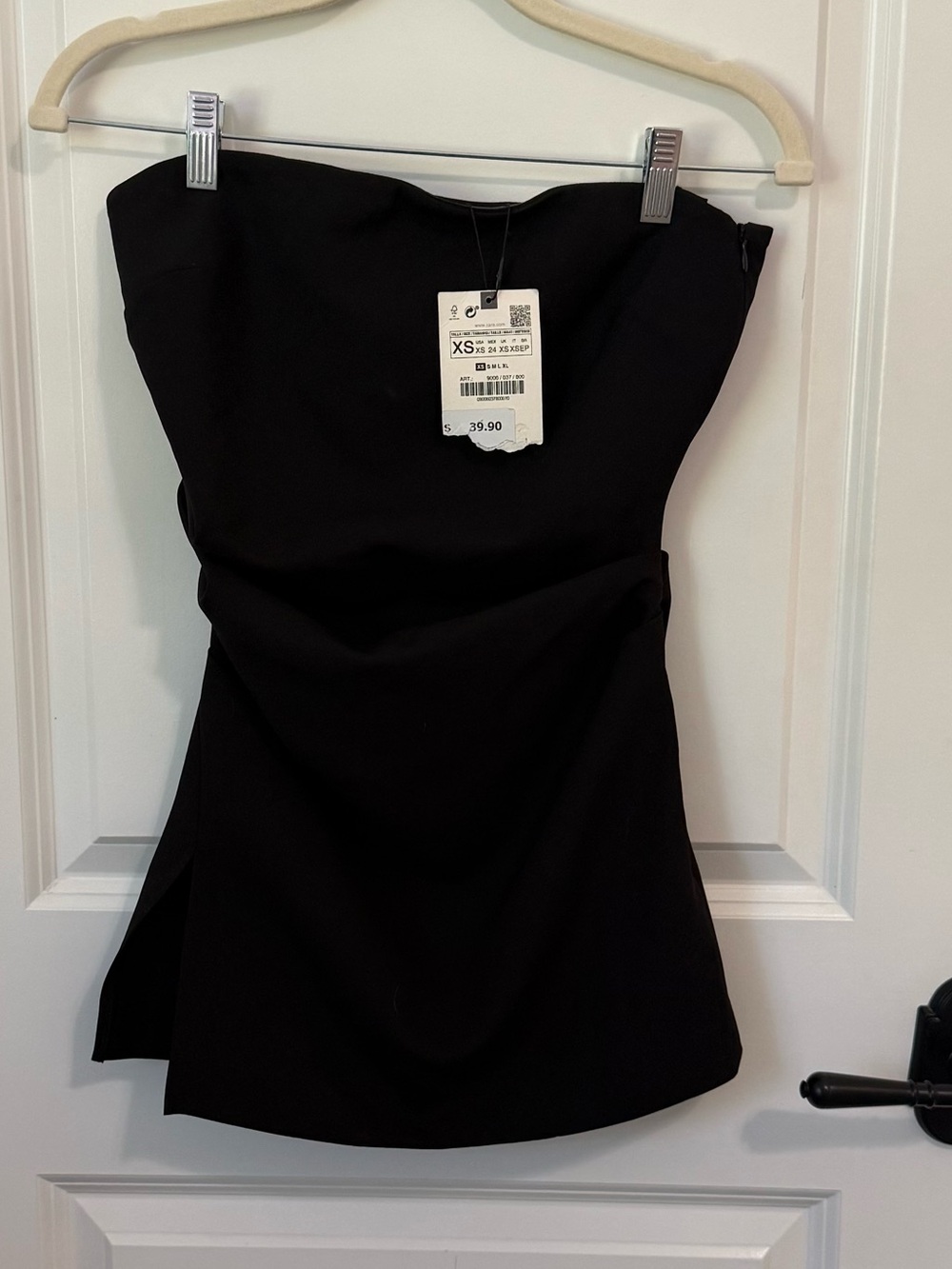 Zara Brand New with Tag Strapless Black Top